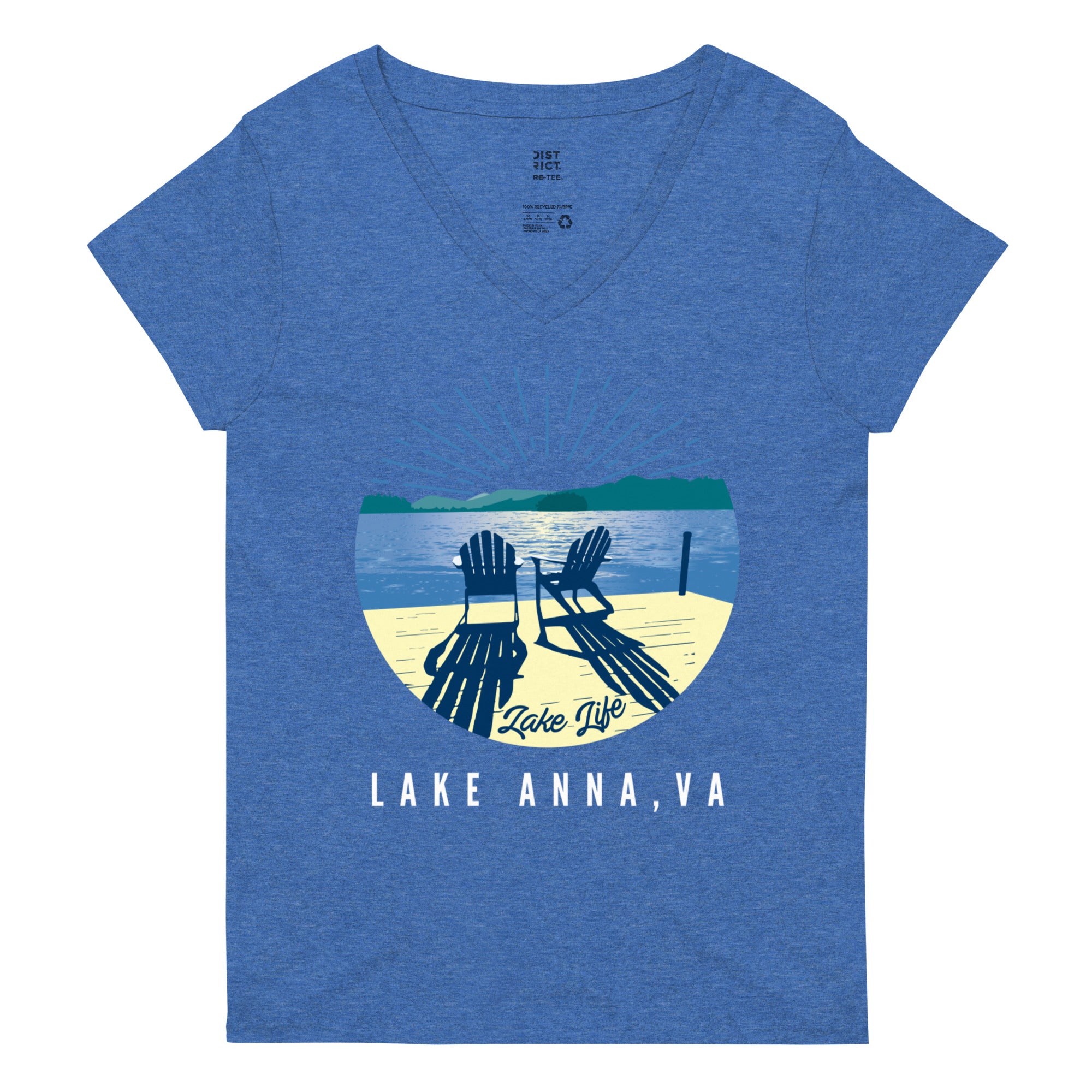 T-shirt Col V A.n.a Pour Femme - Taille S, Neuf (sans étiquette), Couleur Bleue, Coupe Classique