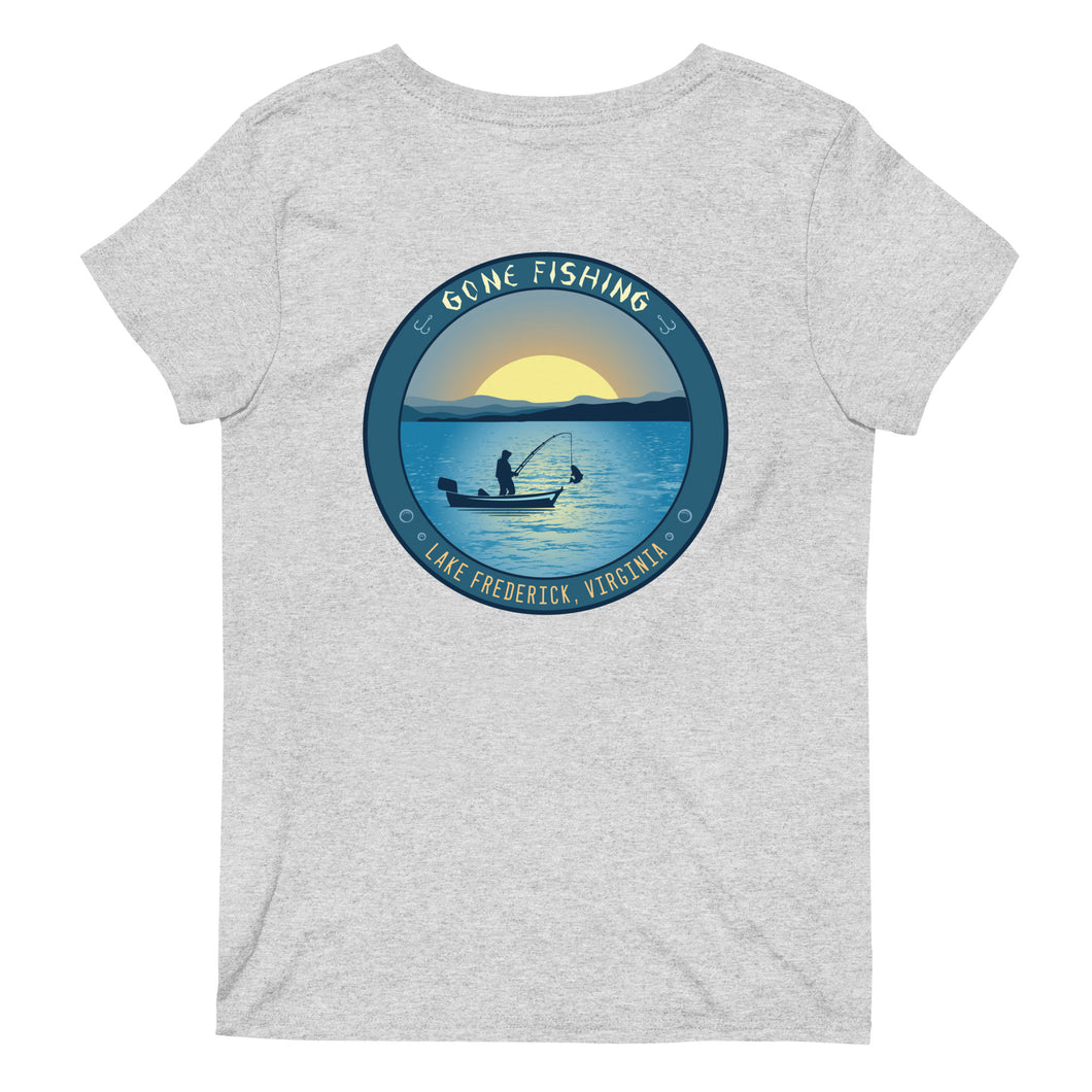 Lake Frederick Gone Fishing - Signature V-Neck T-Shirt
